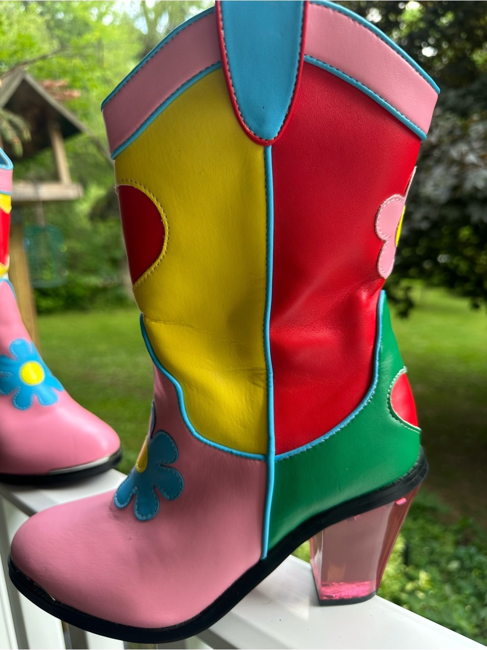 DELIA*S BY DOLLS KILL COLORBLOCK COWBOY BOOTS SIZE 7 - Picture 12 of 14